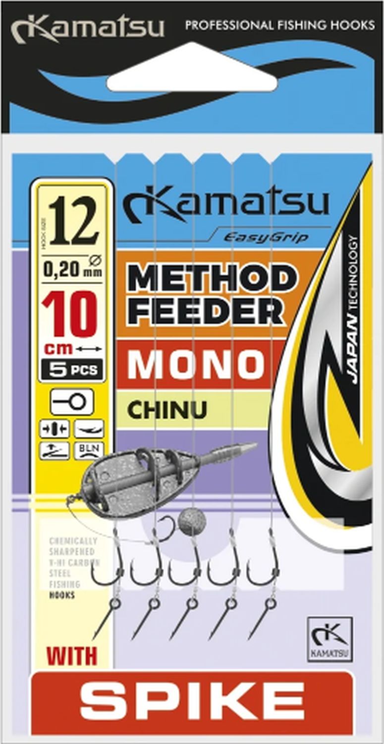 Rig Konger Kamatsu Chinu Method Feeder Cu Spin Monofilament 10cm 5buc