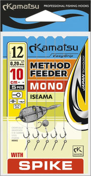 Rig Konger Kamatsu Iseama Method Feeder Cu Spin Monofilament 10cm 5buc