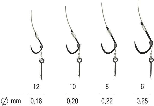 Rig Konger Kamatsu Kantousure Method Feeder Cu Spin Monofilament 10cm 5buc