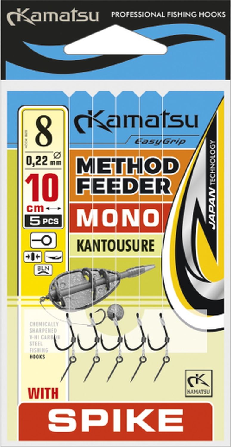 Rig Konger Kamatsu Kantousure Method Feeder Cu Spin Monofilament 10cm 5buc
