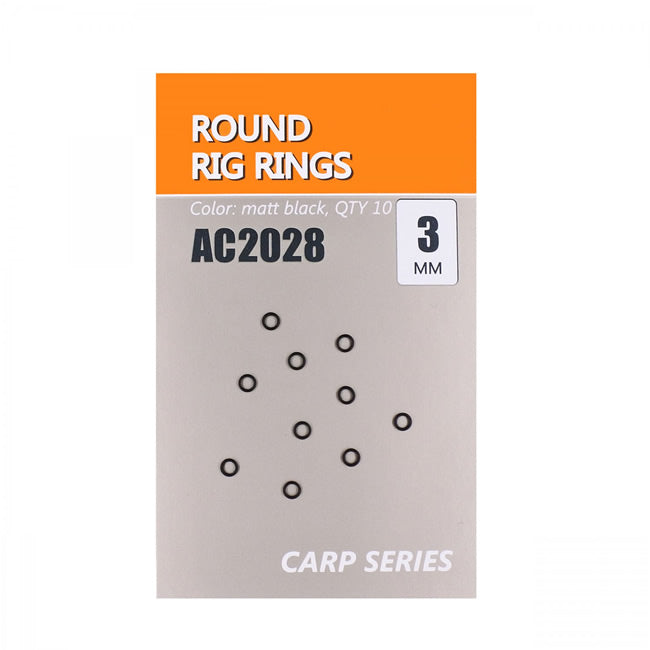 Rig Rings Orange Rotunde 3mm Negru Mat 10buc