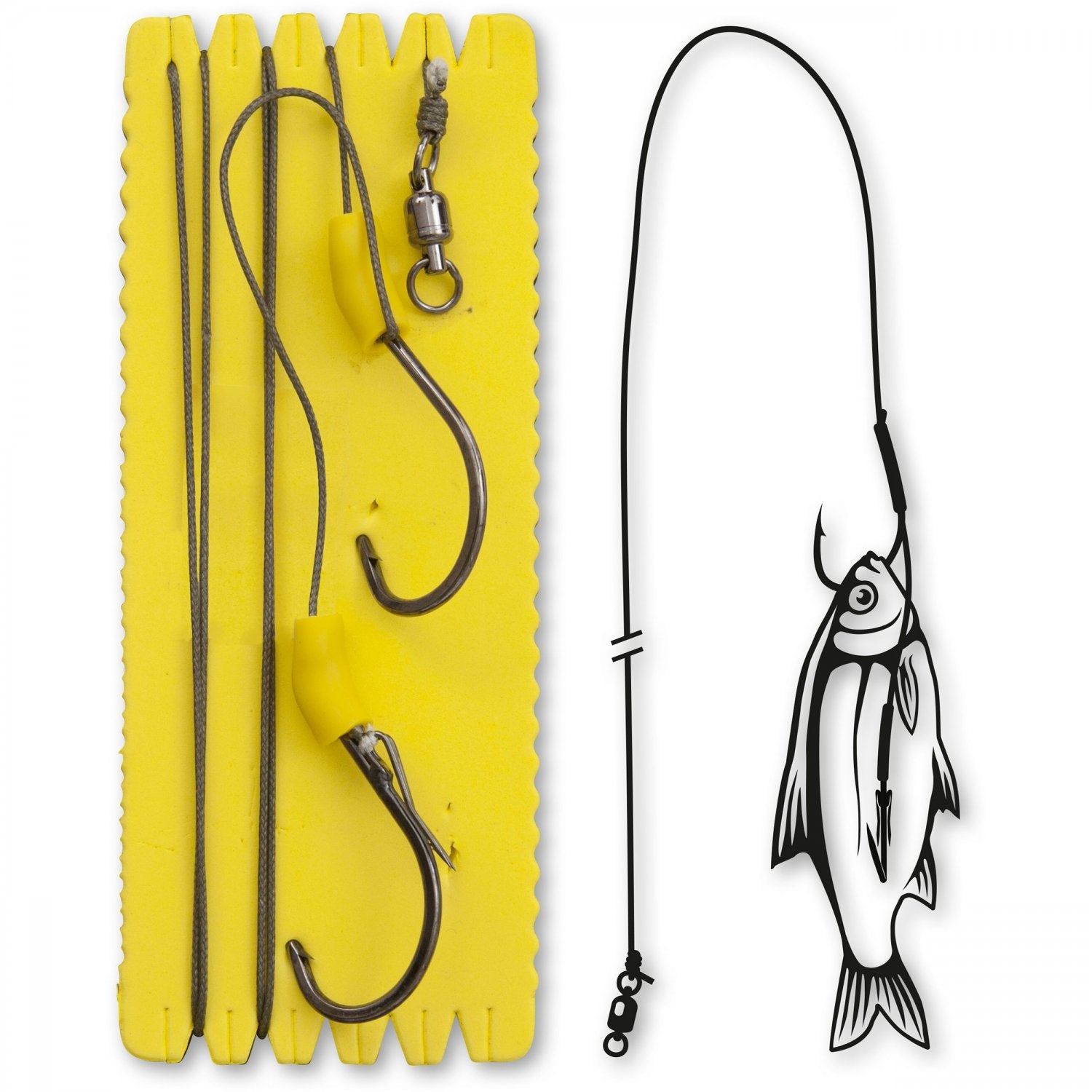 Rig Somn Black Cat 7/0 7/0 Buoy Boat Ghost Single Hook Rig XL