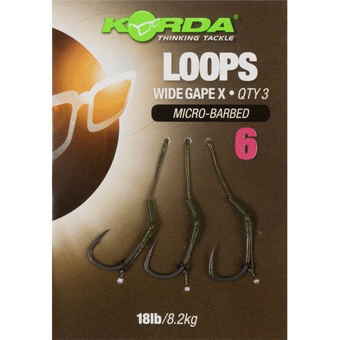 Riguri Korda Wide Gape X Loops Micro-Barbed 18lbs 3buc/blister