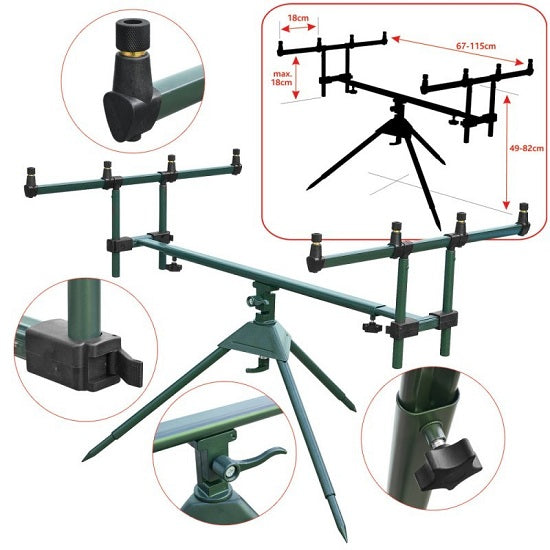 Rod Pod Baracuda 08B verde 4 posturi