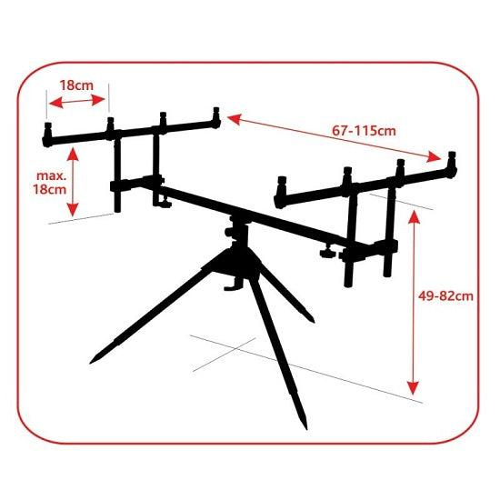 Rod Pod Baracuda 08B verde 4 posturi