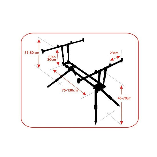 Rod Pod Baracuda RP11 negru 4 posturi