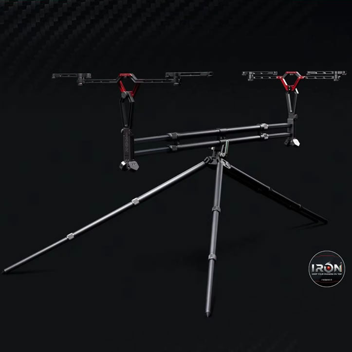RodPod IRON Absolute Grey &amp; Red 2-3-4-5 Posturi