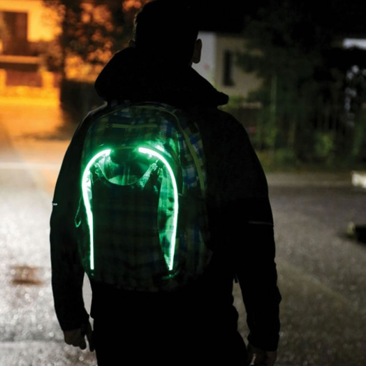 Rucsac Wheel Bee Generation Z Albastru / Verde / Alb cu LED 