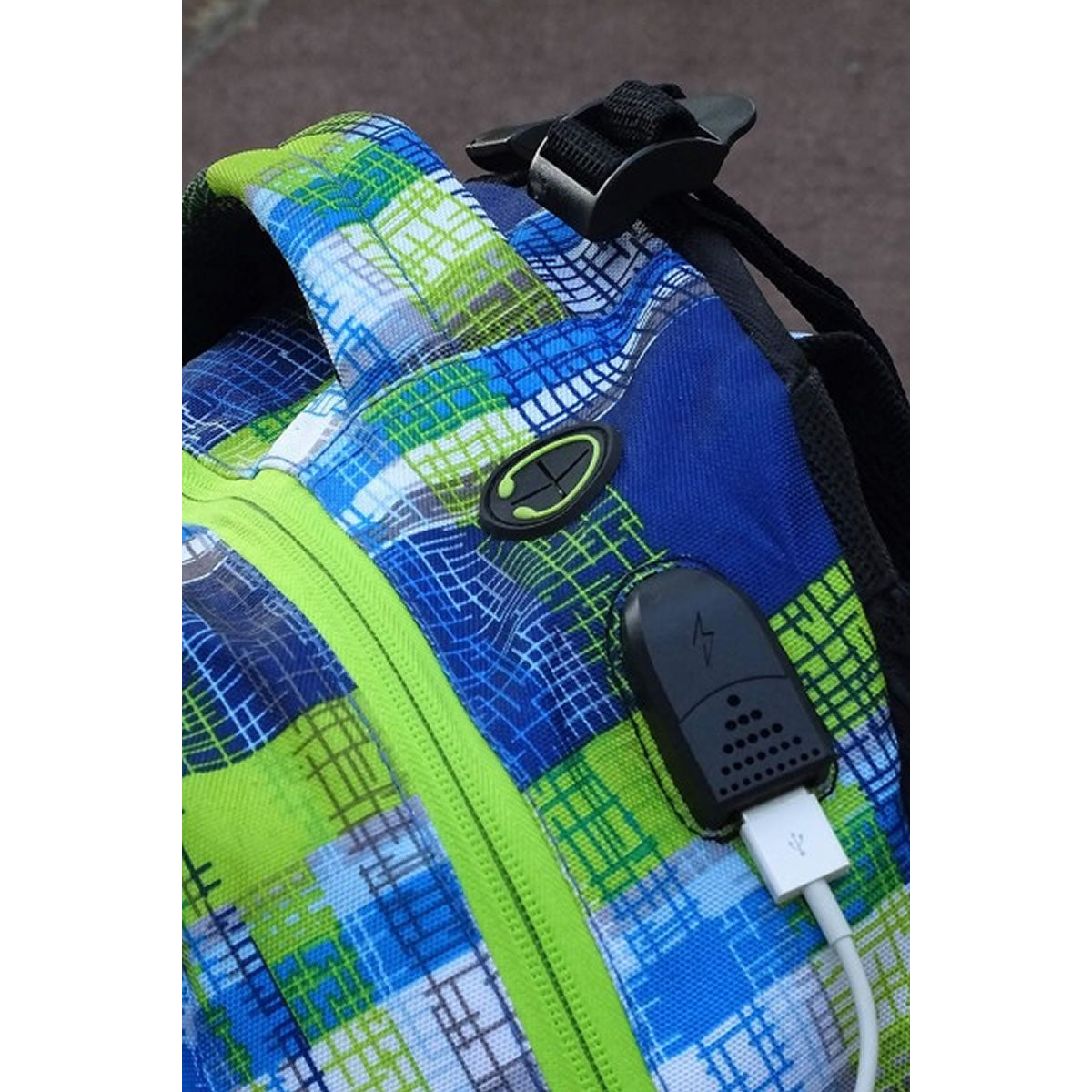 Rucsac Wheel Bee Generation Z Albastru / Verde / Alb cu LED 