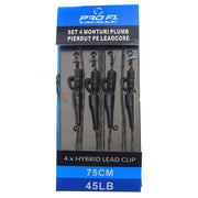 SET 4 MONTURI PRO FL Plumb Pierdut LEADCORE 75CM