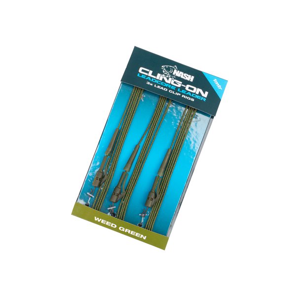 SET MONTURI NASH Cling-On Leadcore Leaders Lead Clip Leaders Weed 1m 3BUC/PLIC