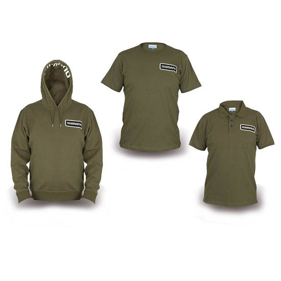 SET SHIMANO OLIVE GREEN TRICOU POLO ,TRICOU ,HANORAC
