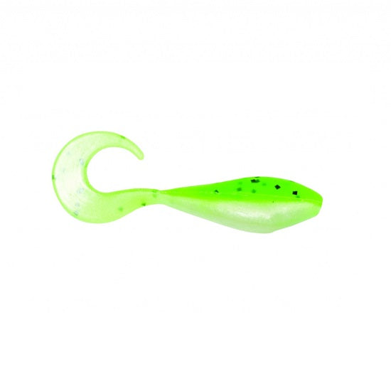 SHAD BASS ASSASSIN CURLY SHAD 5CM CHARTROUSE PEPPER 10BUC