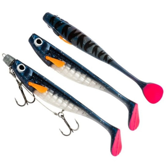 SHAD STORM RIP T-BONE PLUS MONTURA 2 ANCORE NR.2/0 CULOARE BLUE BACK TIGER BBT 18CM 59G