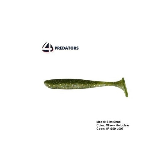SLIM SHAD 4PREDATORS FLOATING 9CM / 5BUC / 4.3GR OLIVE-HOLOCLEAR