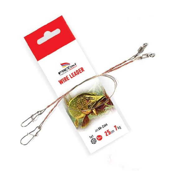 STRUNA FALCON WIRE LEADER 1x7  25CM  9 KG 2 BUC/PLIC