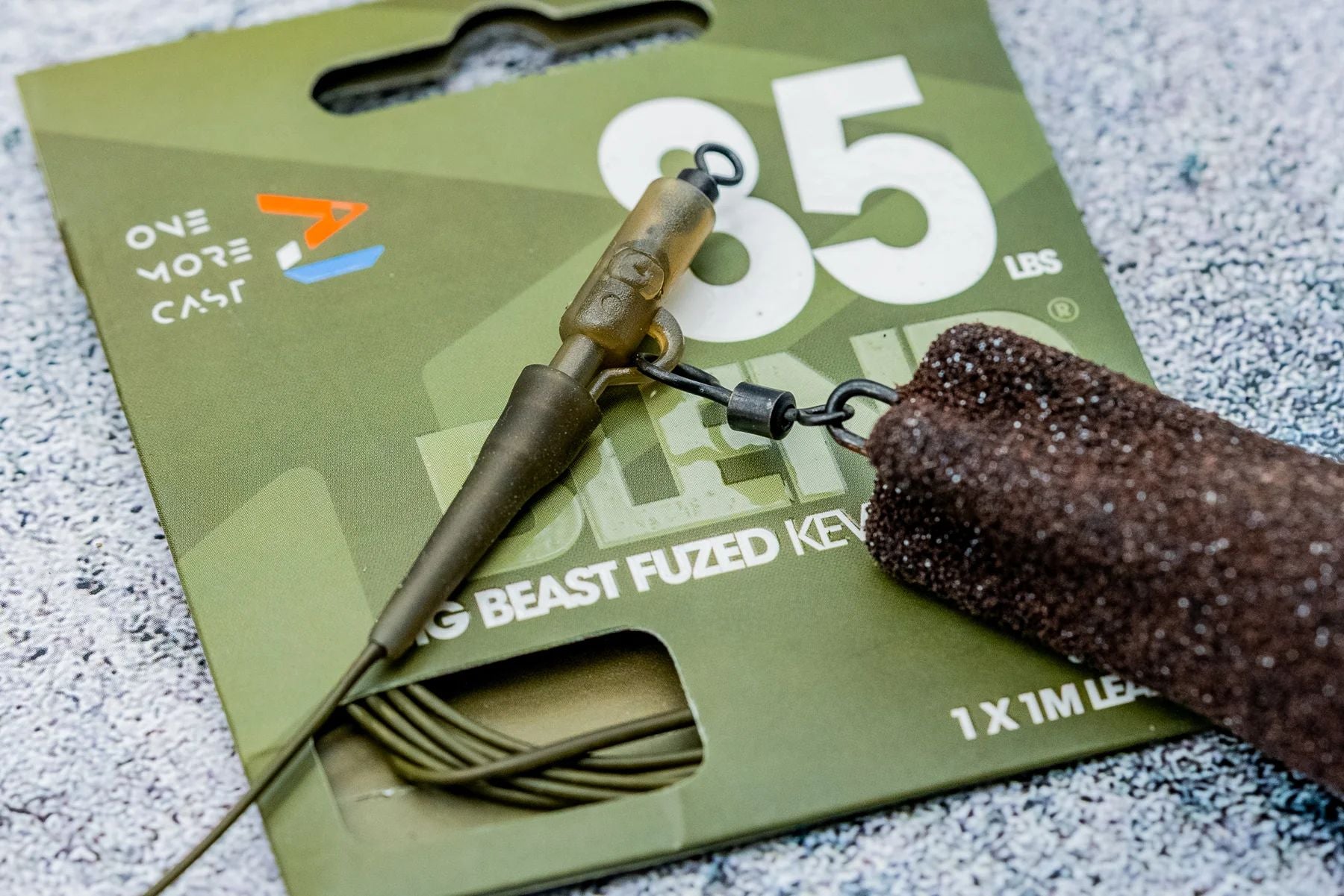 Segment ONE MORE CAST Tackle Blend Big Beast Fused Kevlar Leader, 85lbs, 1m, 1buc/pac
