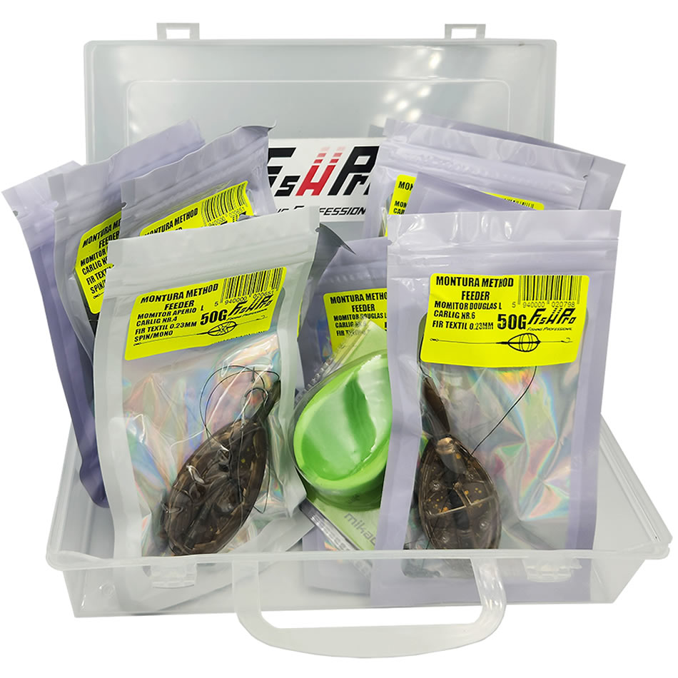 Set 10 Monturi MIKADO Method Feeder XL cu Matrita si Valigeta