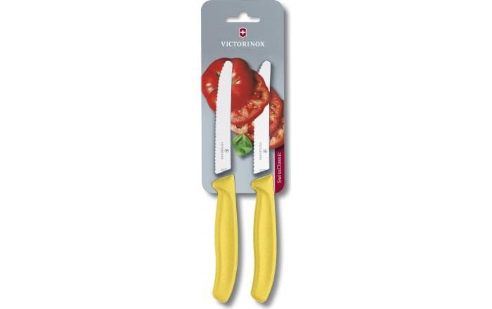 Set 2 Cutite Bucatarie Victorinox, Swiss Classic Paring Knife, Lama Zimtata 8cm, Galben