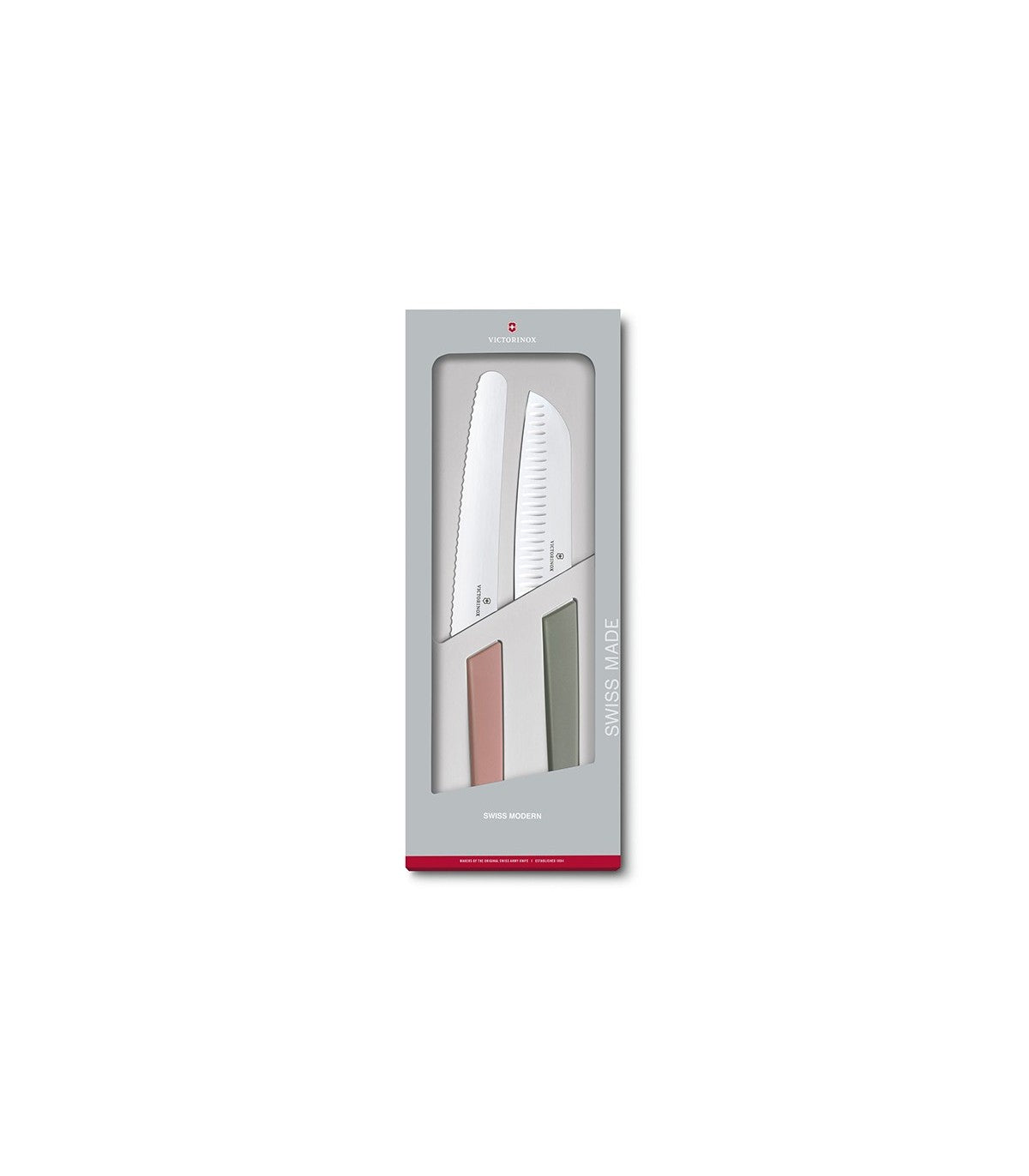 Set 2 Cutite Bucatarie Victorinox, Swiss Modern Bread and Santoku Knife Set, Lama 17/22 cm, Multicolor