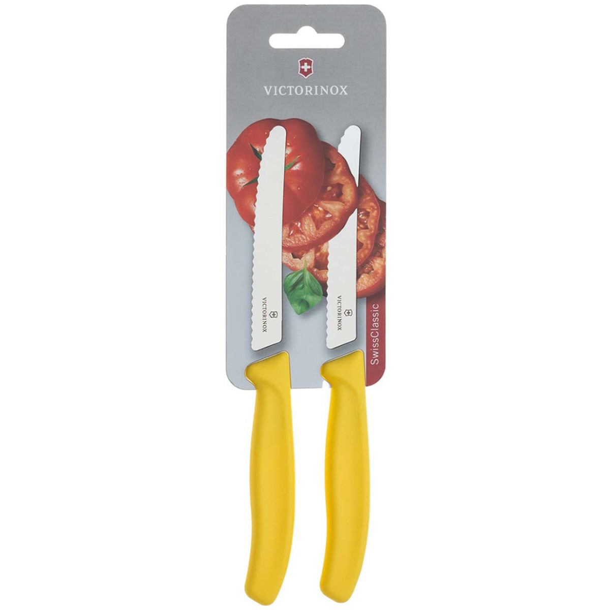 Set 2 Cutite VICTORINOX cu LAMA Zimtata, Lama 11cm, Galben