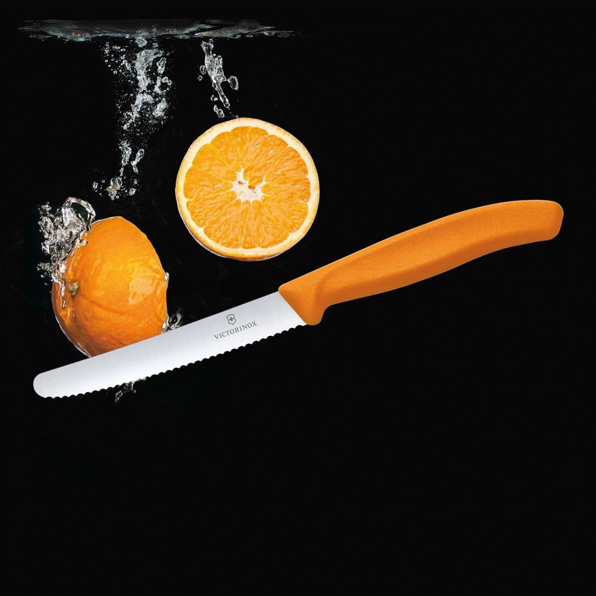 Set 2 Cutite VICTORINOX cu LAMA Zimtata, Lama 11cm, Portocaliu