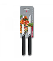 Set 2 Cutite Victorinox Swiss Modern Steak Knife, Lama Zimtata 12cm, Negru, Cutie Cadou