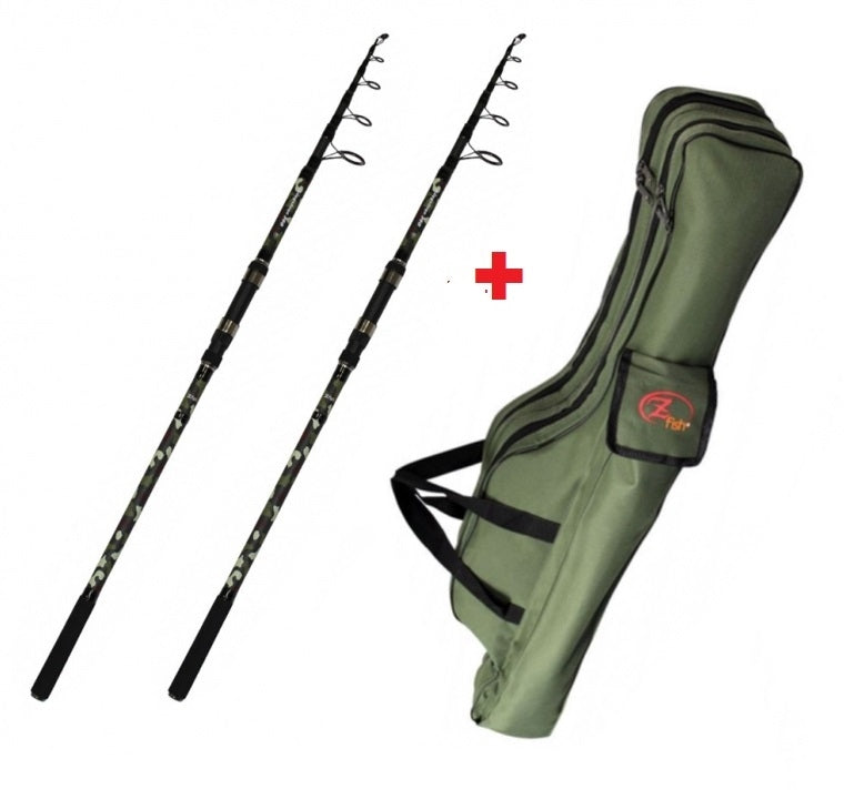 Set 2 Lansete Telescopice ZFISH Combo 2x Rod Kingstone 360cm + Husa