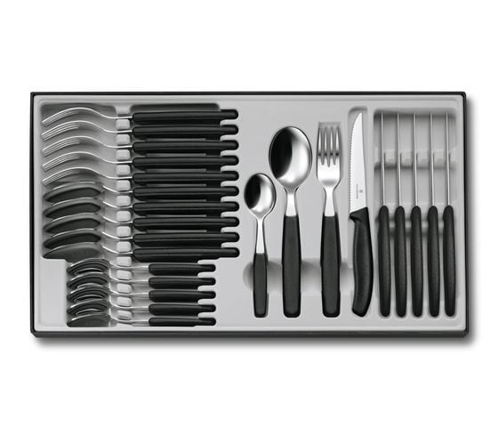 Set 24 Tacamuri Victorinox Swiss Classic Table Set, Lama Zimtata 11cm, Negru