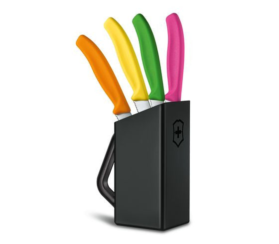 Set 4 Cutite Bucatarie Victorinox, Suport Negru 