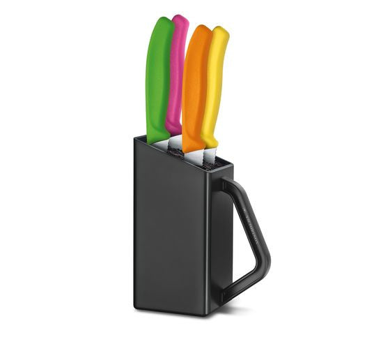 Set 4 Cutite Bucatarie Victorinox, Suport Negru 