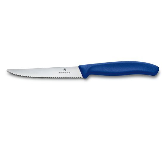Set 6 Cutite Bucatarie Victorinox Pentru Friptura, Lama Zimtata 11cm, Albastru
