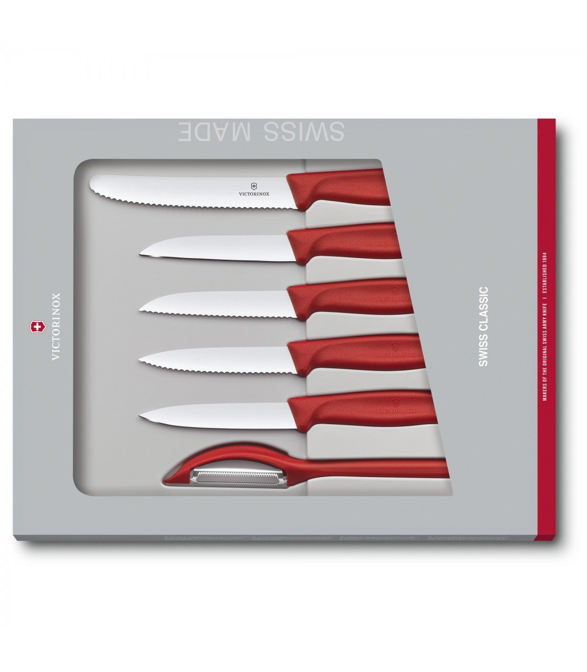 Set 6 Cutite Bucatarie Victorinox, Rosu