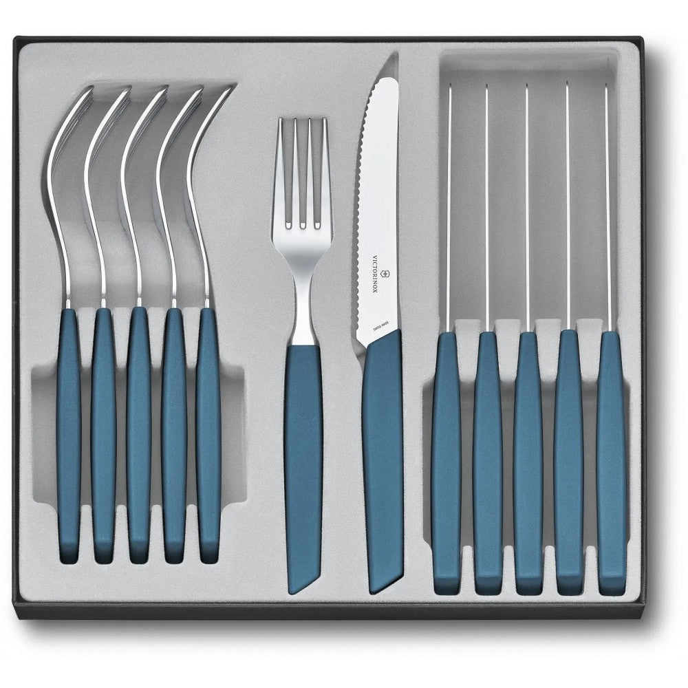 Set 6 Cutite Si 6 Furculite Victorinox, Swiss Modern Table, Lama Zimtata 11cm, Blue