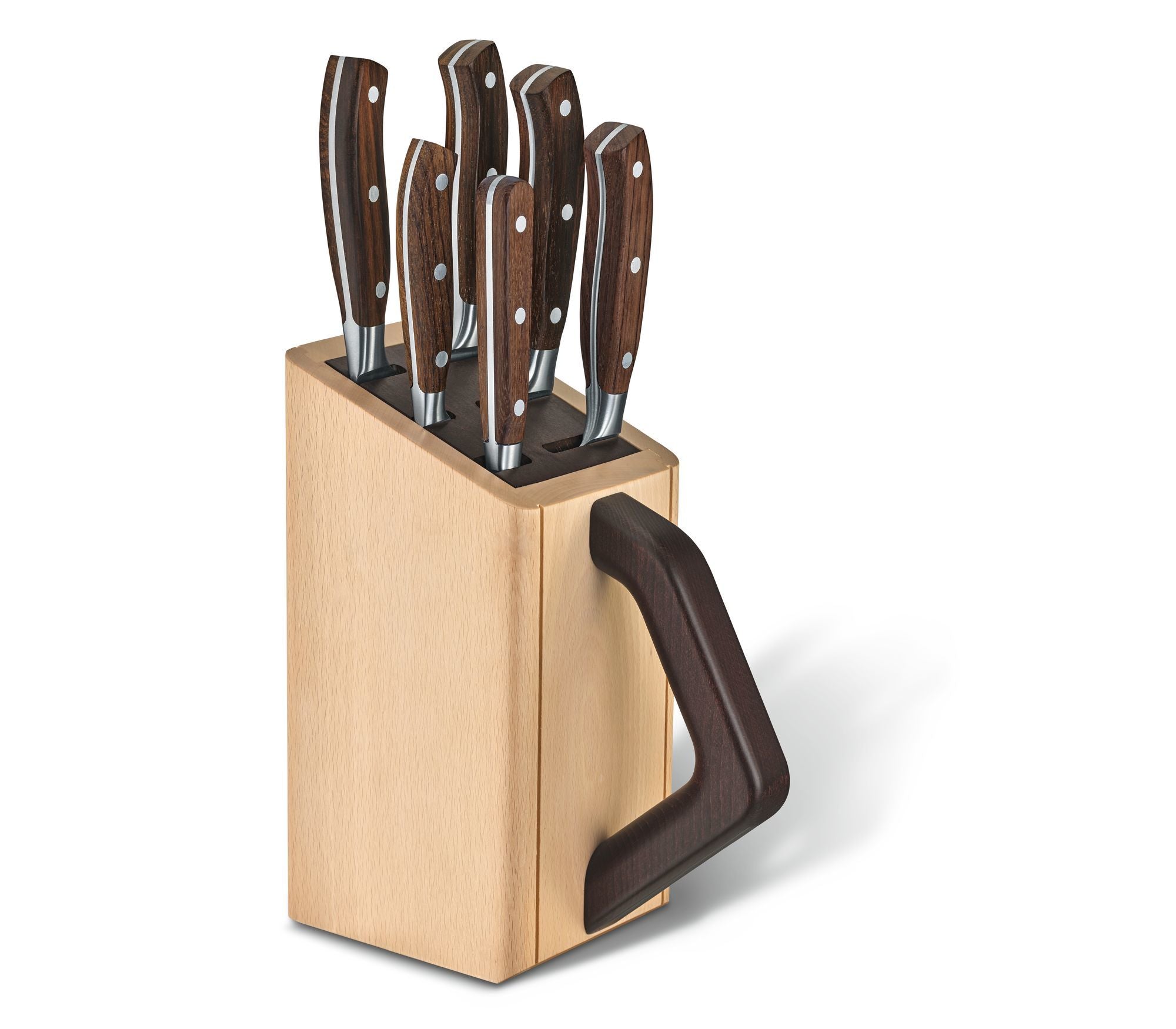 Set 6 Cutite Victorinox Grand Maître Cutlery block, Suport Lemn, Maro