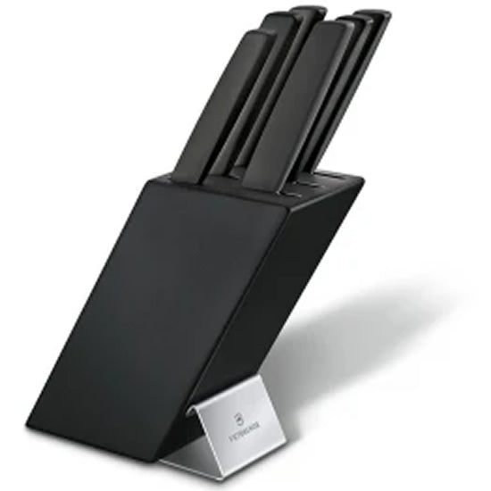Set 6 Cutite Victorinox Swiss Modern Block + Suport Lemn, Negru