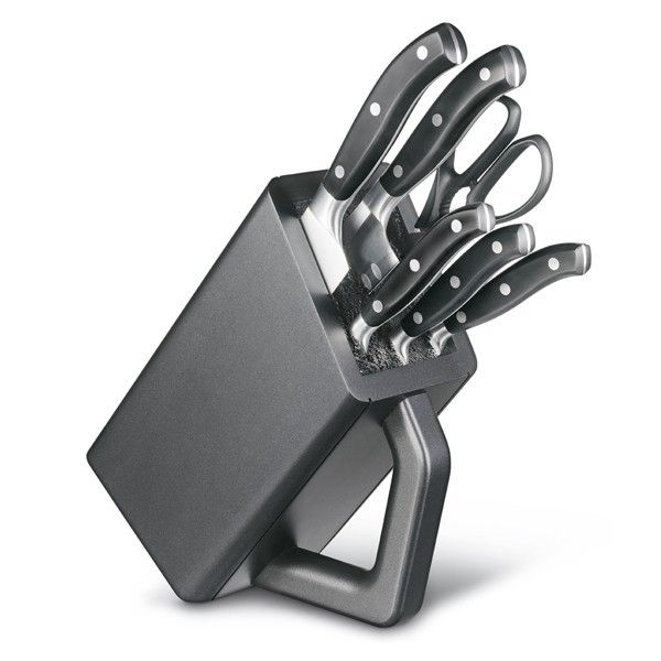 Set 6 Cutite si Foarfeca Bucatarie Victorinox Grand Maître Cutlery, Negru