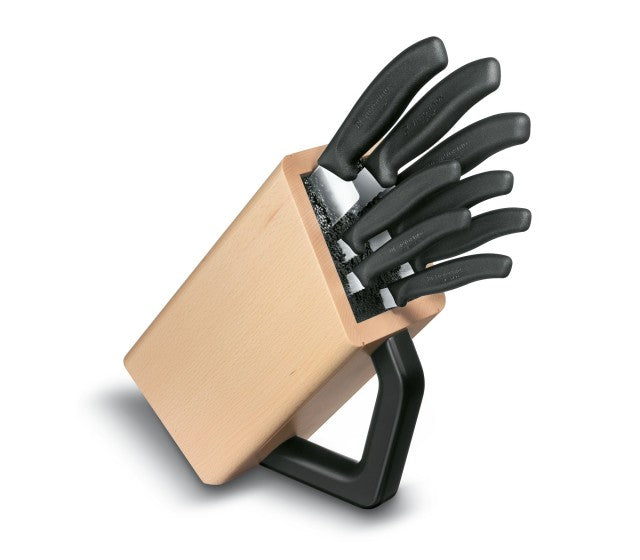 Set 8 Cutite Bucatarie Victorinox, Suport Lemn