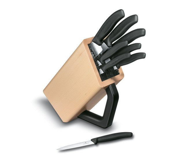 Set 8 Cutite Bucatarie Victorinox, Suport Lemn