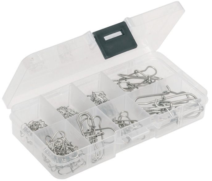 Set Agrafe Carp Zoom Duo Lock, 8 Marimi, 50buc/plic