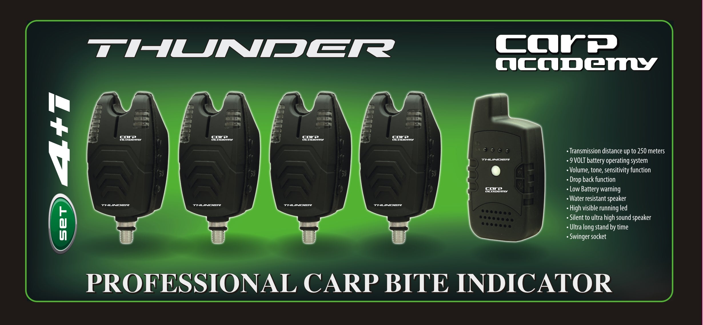 Set Avertizoare Carp Academy Thunder 4 Plus 1