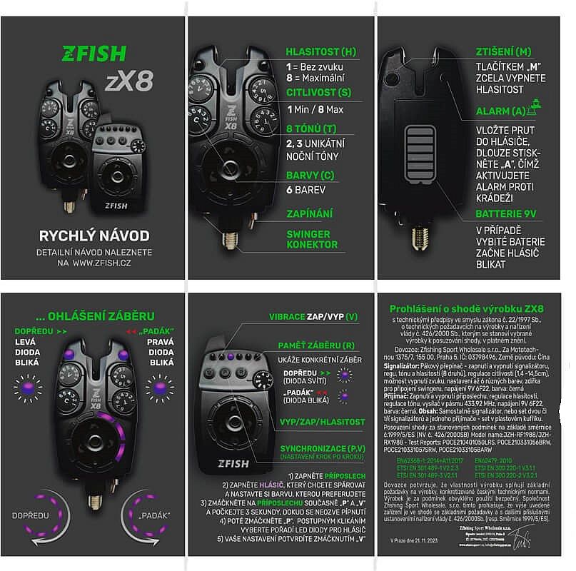 Set Avertizoare Zfish Bite Alarm Zx8 3+1