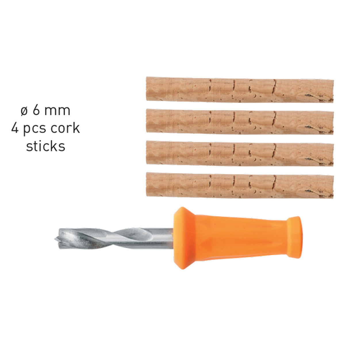 Set Burgiu + Batoane Pluta 6mm Carp Zoom Bait Drill And Cork Sticks 