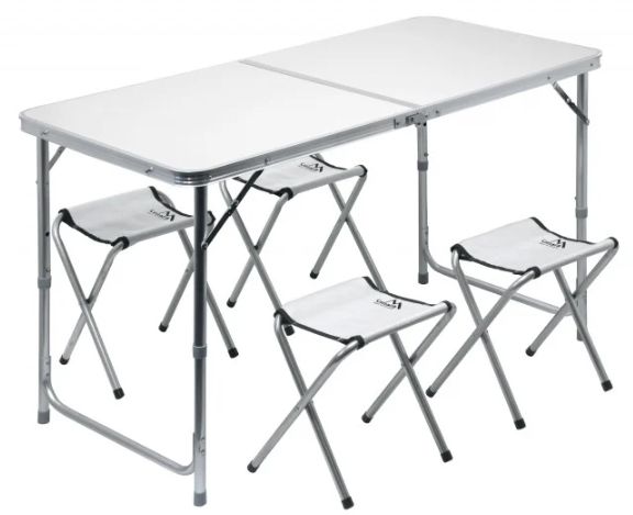 Set Cattara Pliabil Masa Cu 4 Scaune Double, TT13488, Gri
