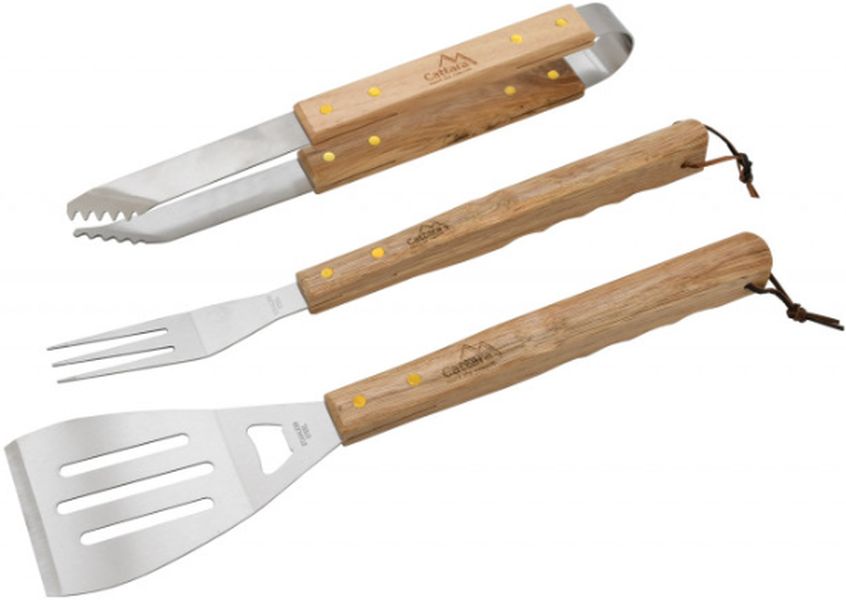 Set Cattara Ustensile Pentru Gratar Cu Manere De Lemn, TT13108, 3buc/pac