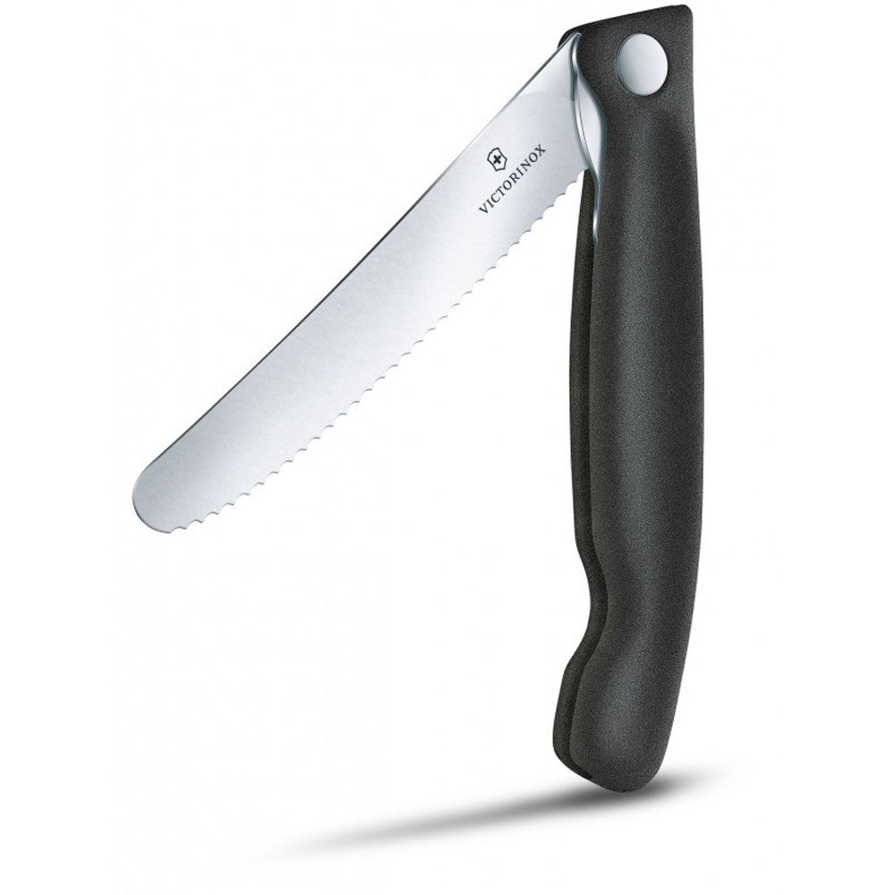 Set Cutit Pliabil Si Tocator Victorinox , Lama Zimtata 11cm, Negru