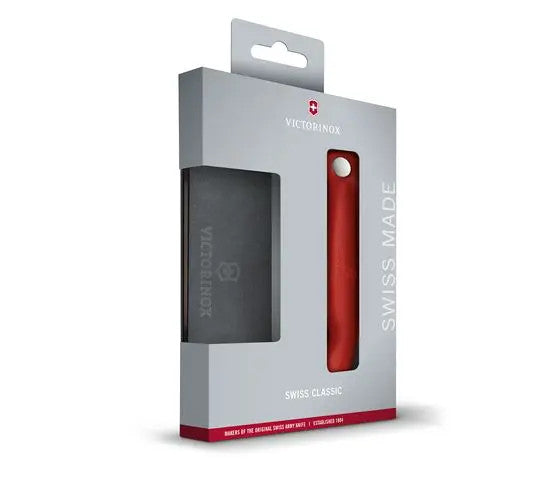 Set Cutit Pliabil Si Tocator Victorinox , Lama Zimtata 11cm, Rosu/Negru