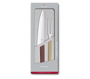 Set Cutit Si Furculita Victorinox Swiss Modern Carving Set, Lama 22cm, Maro/Bej