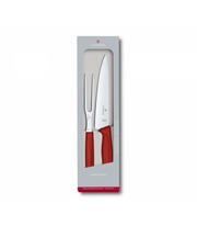 Set Cutit si Furculita Victorinox, Swiss Classic Carving Set, Rosu