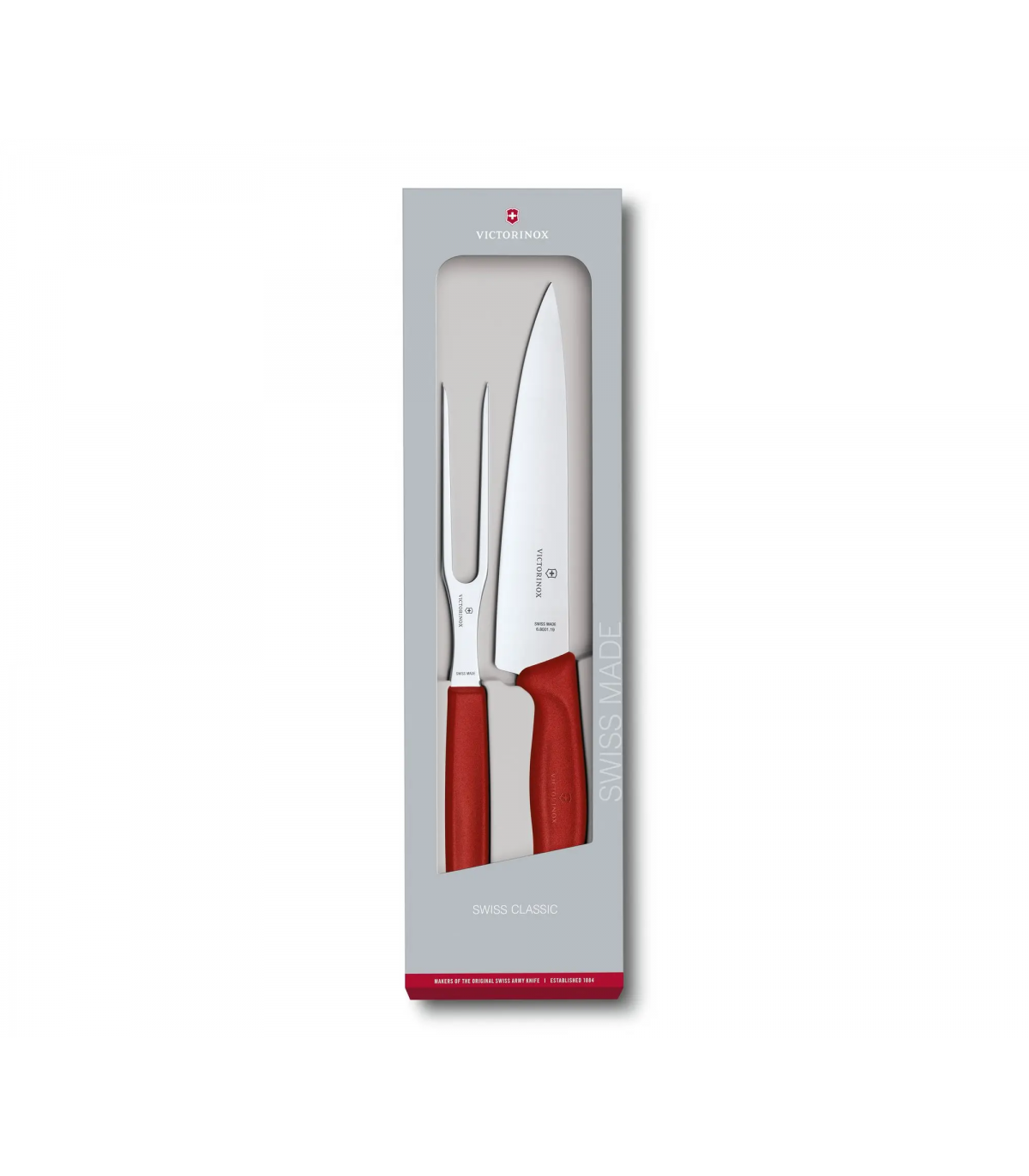 Set Cutit si Furculita Victorinox, Swiss Classic Carving Set, Rosu
